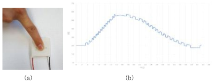 사용된 Peltier의 최대 온도 변화 측정 (a) 측정 환경, (b) 펠티어 특성