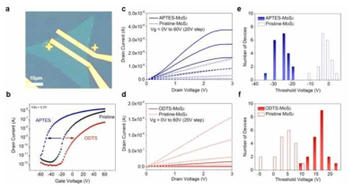 MoS2 소자의 surface functionalization 에 따른 전기적 특성 변화 분석