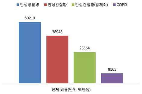 질환에 따른 전체 비용