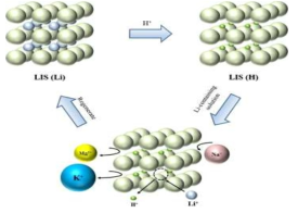 리튬이온시브 추출법 모식도 (출처 : Xin Xu et al, Progress in materials science, 84, 2016, 276-313)