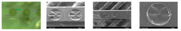 Examples of biomaterial laser machining process