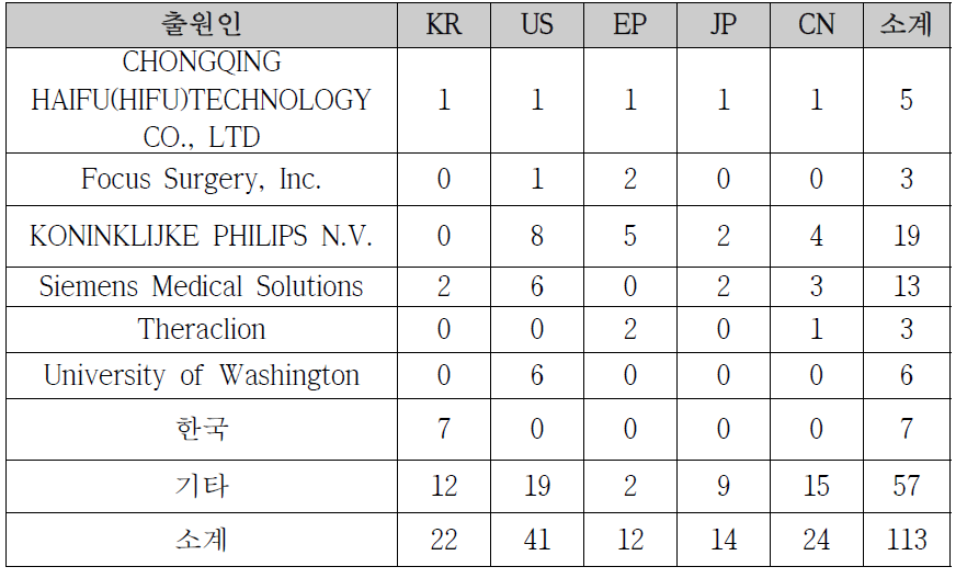 경쟁사들의 특허 출원 현황
