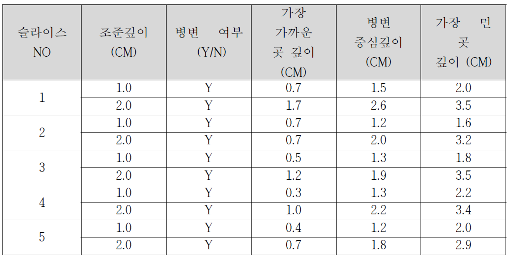 정확성 시험 결과