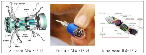 기계적 메카니즘에 의한 구동 방식의 캡슐내시경 출처. 캡슐내시경 시스템의 최신 의료 영상처리 및 진단기술, 한국통신학회논문지, 2013