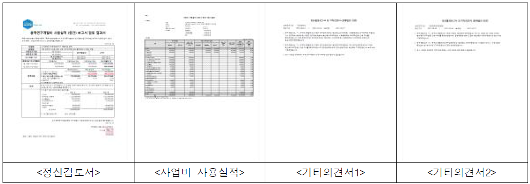 회계 정산 검토서