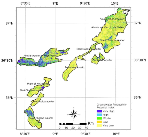 Ground productivity potential map using Weigh of Evidence