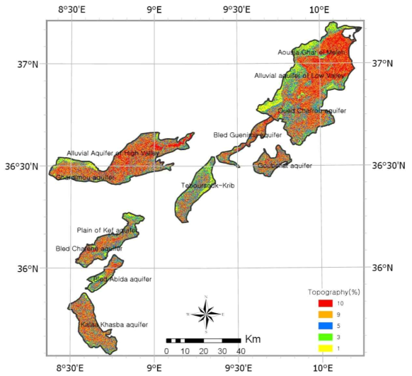 Topography (%)