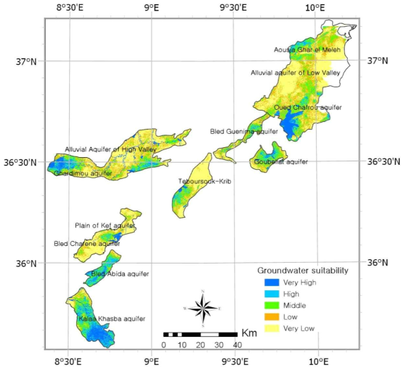 Groundwater suitability map (General DRASTIC map of wet season)