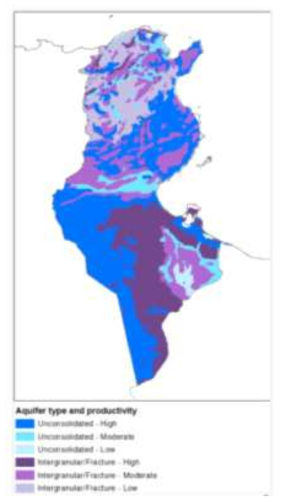 Hydrogeology map of Tunisia at 1:50,000 scale