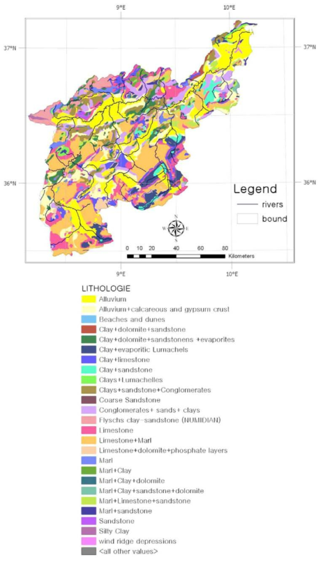 Geology map of Medjerda basin