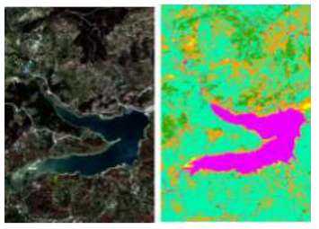 Water body area classification results