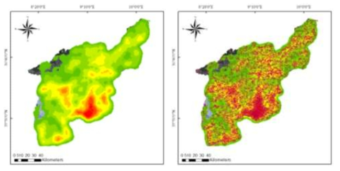 Lineament density map of Medjerda basin based on Sentinel satellite image