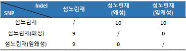 왜성섬노린재 및 근연종의 엽록체 서열 내 존재하는 변이지역 정보