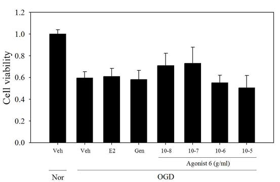 Ngb activator중 agonist 6 추출물의 세포 생존도 결과