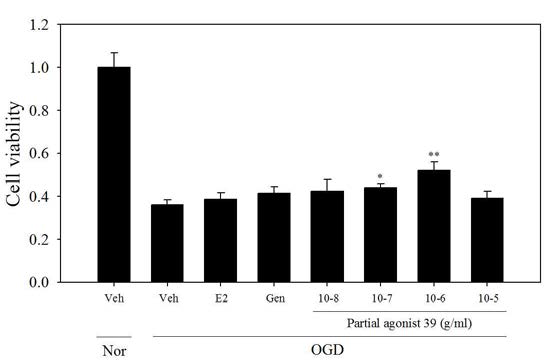 Ngb activator중 partial agonist 39 추출물의 세포 생존도 결과