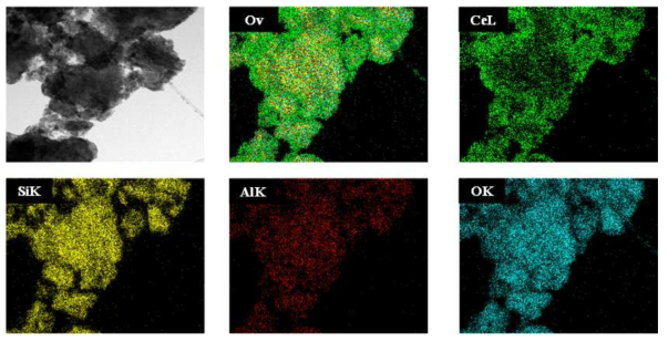 TEM mapping images of Ce(30)-FER zeolite