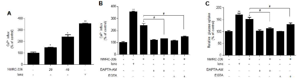NMRC-336에 의한 세포질 내 칼슘 유입 증가