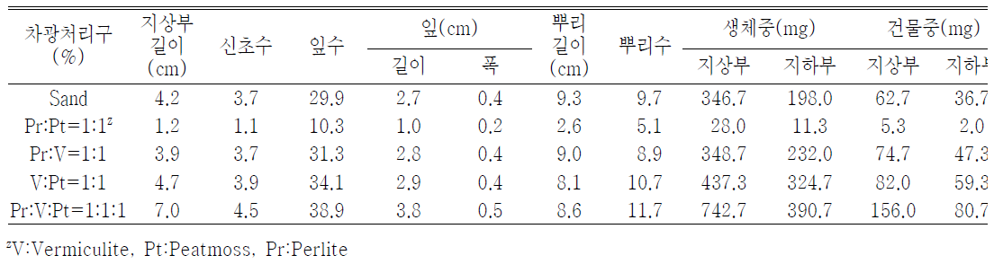 플러그 트레이 용토가 패랭이꽃(제주) 발아 및 생육에 미치는 영향