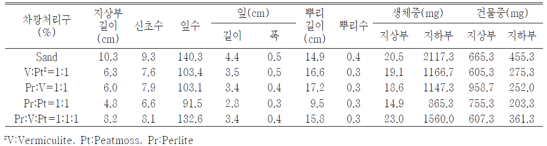 포트 육묘시 용토가 패랭이꽃(제주)의 생육에 미치는 영향