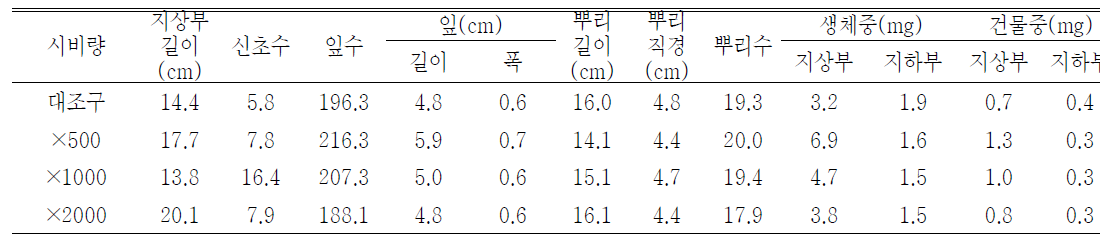 포트 육묘시 시비량 처리가 패랭이꽃(제주)의 생육에 미치는 영향