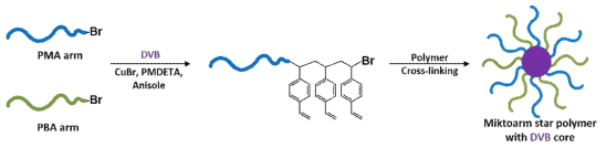 DVB core mikto arm 성형 공중합체 합성