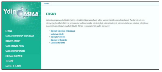 핀란드 STUK의 Ydinasiaa 웹사이트