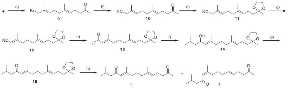 Farnesylacetone 311과 312의 전합성