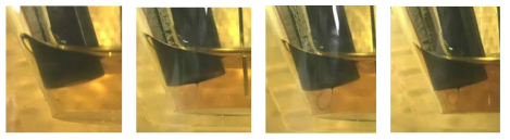 Electrode and solution with time in the potentiostatic experiment (-1.0 V, 100 ℃)