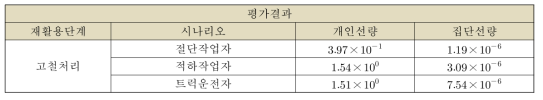 BRT 배관의 도출한 입력인자를 이용한 선량평가결과