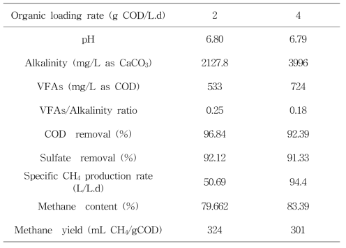 Performance of the pilot UABE reactor