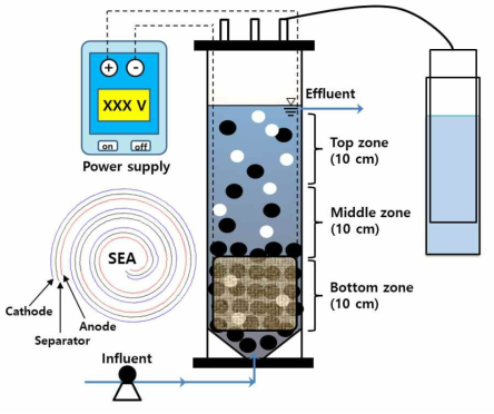 Schematic diagram of the UASB reactor and SEA