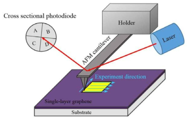 Experiment diagram of wear test with AFM on single-layer graphene