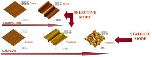 in-situ 에칭 간의 시간과 프로판가스 유량에 따른 AFM분석을 통한 표면형태