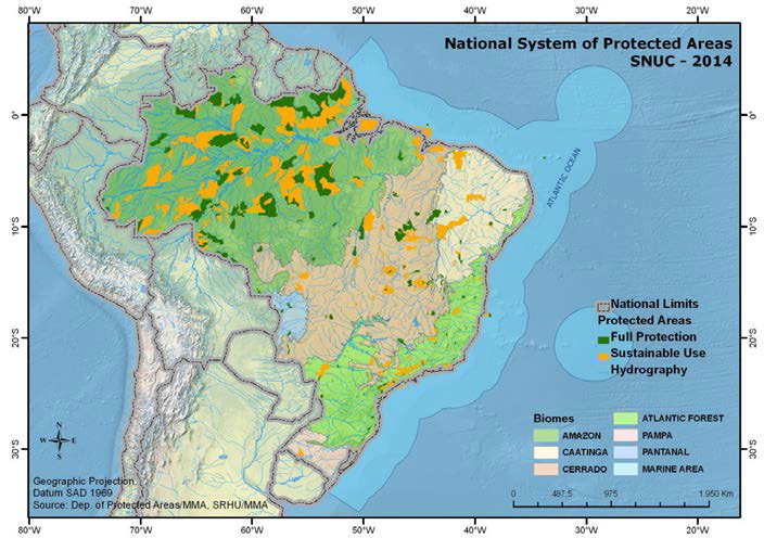 Protected areas under SNUC, 2014