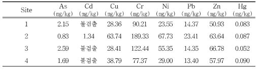 사문암지역(지기산) 토양의 중금속 분석