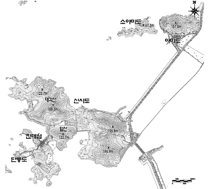 도서지역(신시도, 야미도)의 식생 조사지역