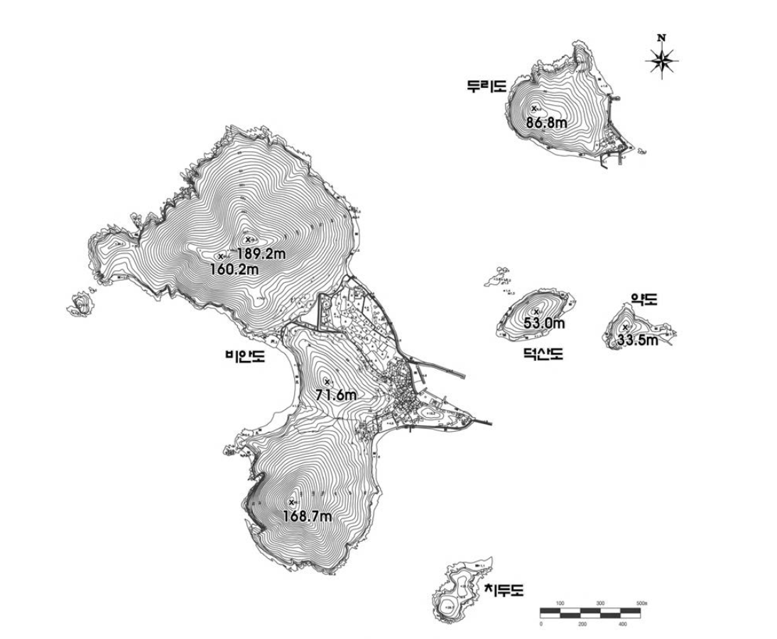 도서지역(비안도)의 식생 조사지역