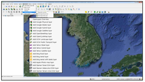 OpenLayers Plugin의 Google 항공사진