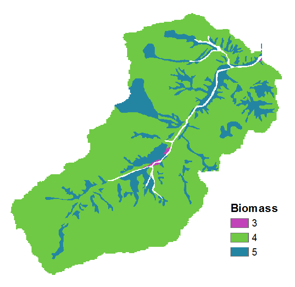 자운천 유역 내 Biomass 질 평가 등급