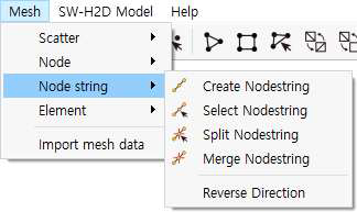 Mesh>Node string 메뉴