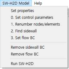 SW-H2D Model 메뉴