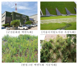 한국의 벽면녹화 설치사례