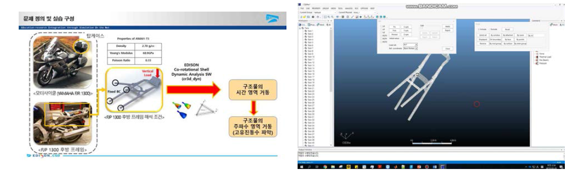 EDISON 구조동역학 센터 E-learning 실습 강좌 예시