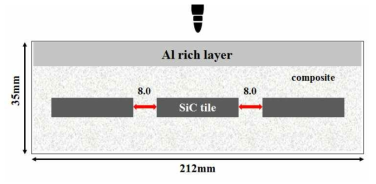 다중피탄용 소구경탄 방탄시험 전면부 Al rich layer 모델 (평면도)