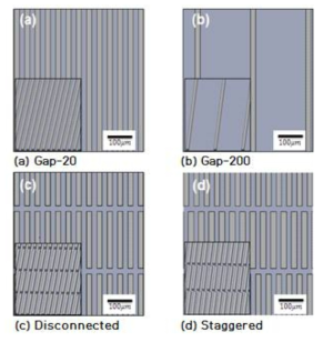 제작된 마이크로 구조물의 패턴 디자인