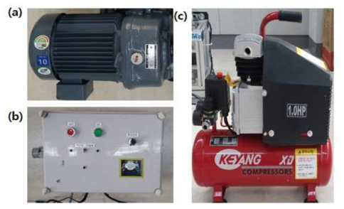 (a) Motor (b) Control box (c) Air compressor