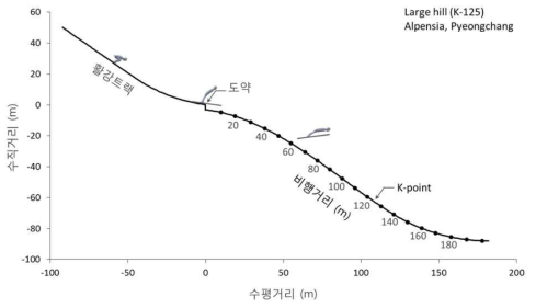 알펜시아 스키점프 경기장 라지힐 개략도