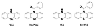 PSeZ, BzylPSeZ, PSZ, BzylPSZ의 분자구조