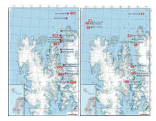 Sampling sites in the Svalbard Wijdefjorden