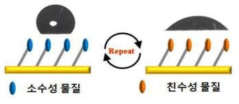 역동적⦁순환적 표면 개질을 통한 표면 습윤성 조절